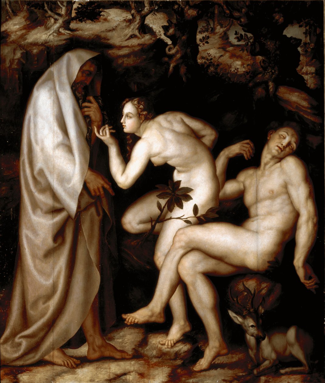 Evas skapelse (målning av Andrea di Mariotto del Minga