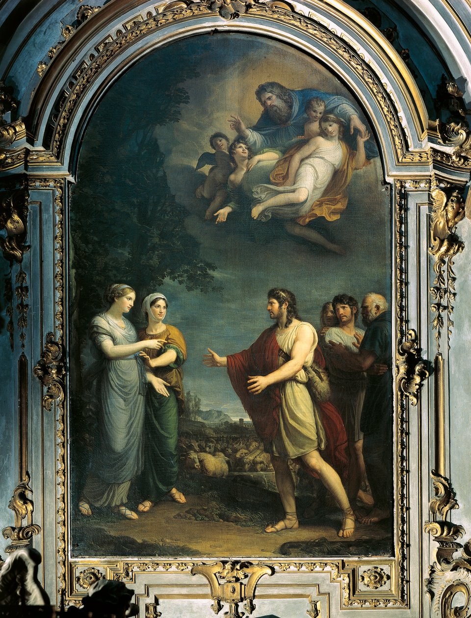 Jacob och Rachel, av Andrea Appiani, 1700-tal, olja på panel av Andrea the Elder Appiani