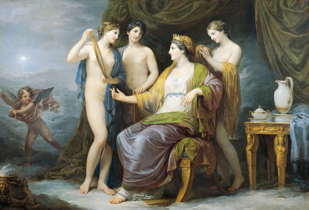 Juno bading eller Juno klädd av Graces, av Andrea Appiani (1754-1817), olja på duk av Andrea the Elder Appiani