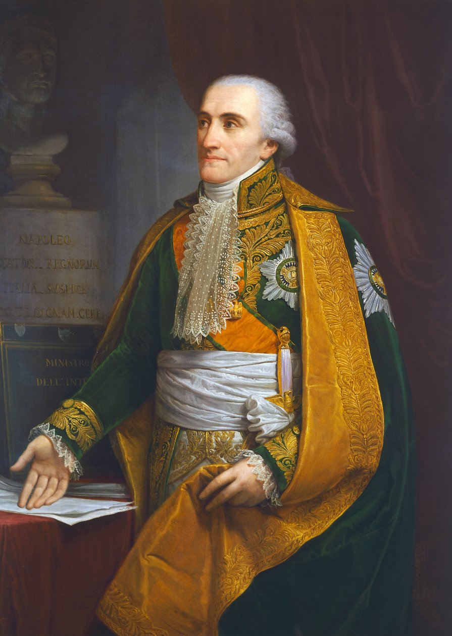 Porträtt av Luigi Giuseppe Arborio di Gattinara (1754-1828), markis av Breme, Italiens inrikesminister, målning av Andrea Appiani av Andrea the Elder Appiani