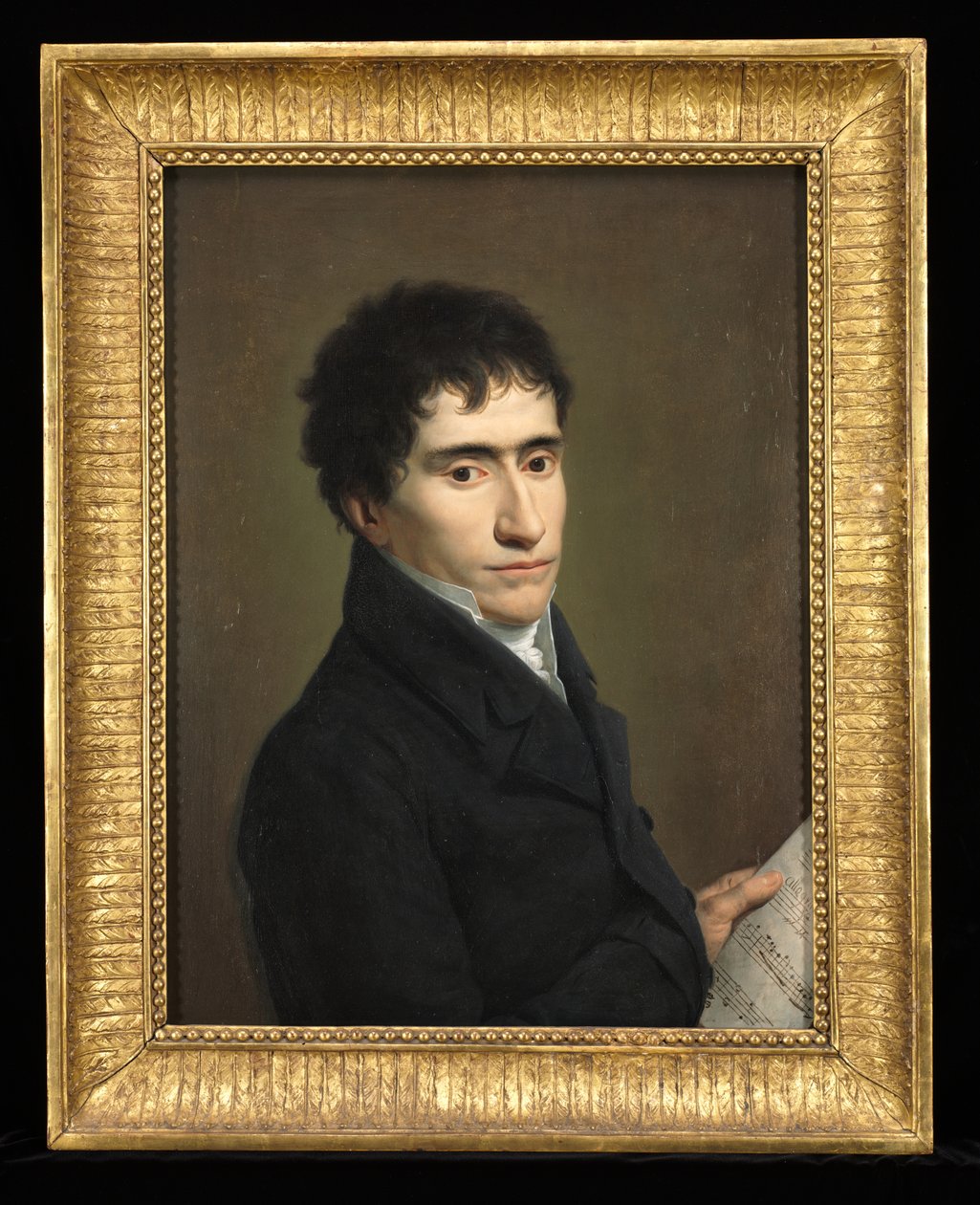 Porträtt av en musiker, ca 1800 (olja på trä) av Andrea the Elder Appiani