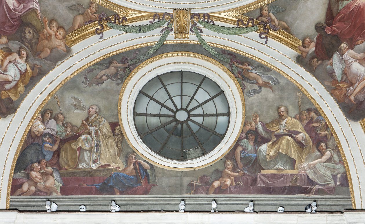 Sankt Ambrosius och Sankt Gregorius den store, 1792-95 av Andrea the Elder Appiani