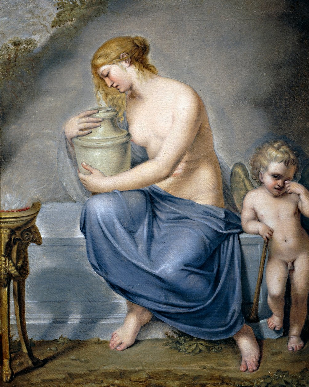 Venus och mödomshinnan som gråter, cirka 1790, tillskriven Andrea Appiani (1754-1817), olja på duk, 73x58 cm av Andrea the Elder Appiani