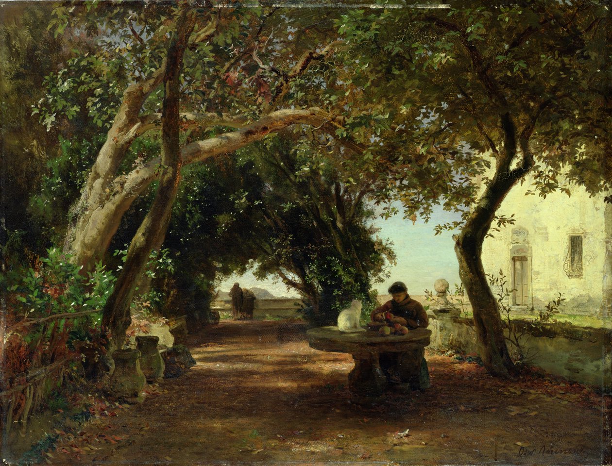 Italienska kloster av Andreas Achenbach