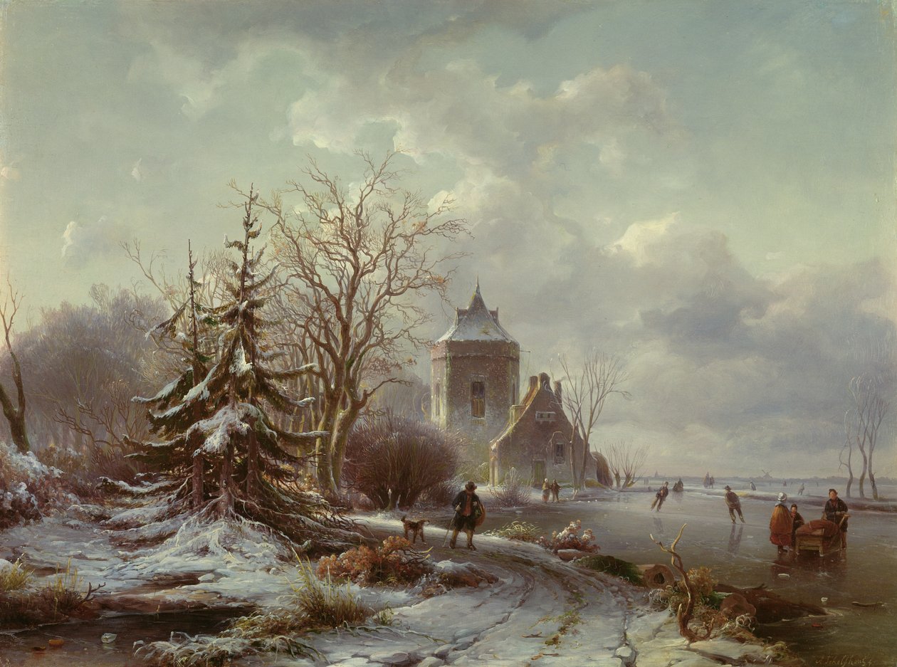 Vinterscen, 1800-talet av Andreas Schelfhout