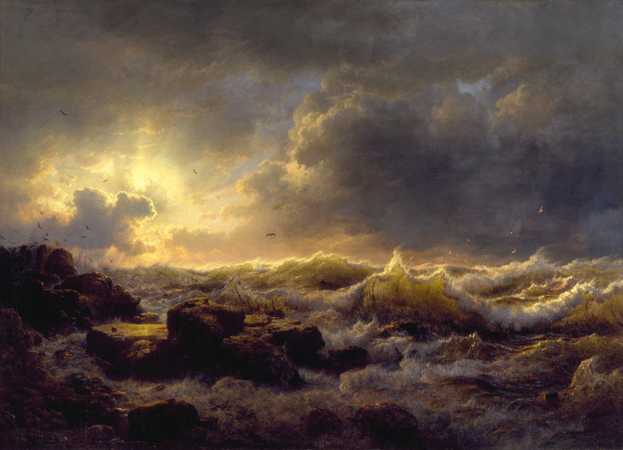Uppklarnande - Siciliens kust av Andreas Achenbach