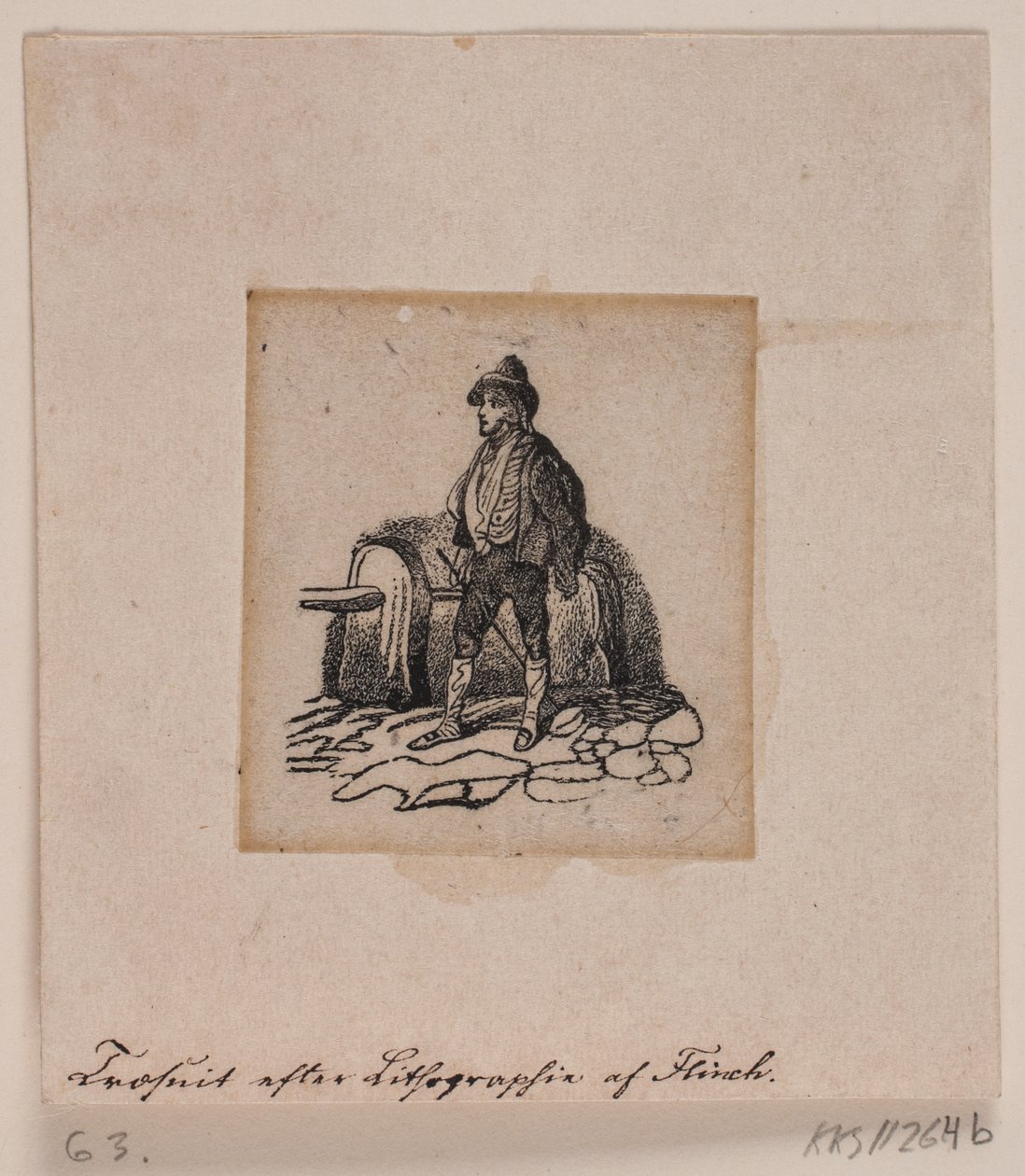 En hyrde (?) (efter litografi) av Andreas Flinch