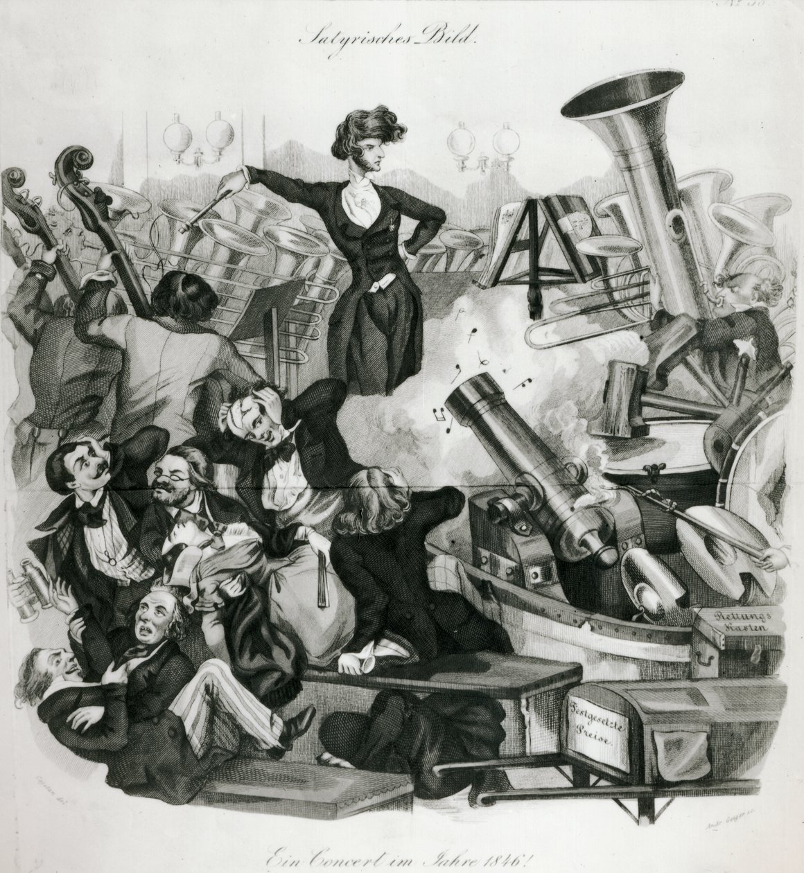 En konsert av Hector Berlioz (1803-69) 1846 (gravyr) av Andreas Geiger