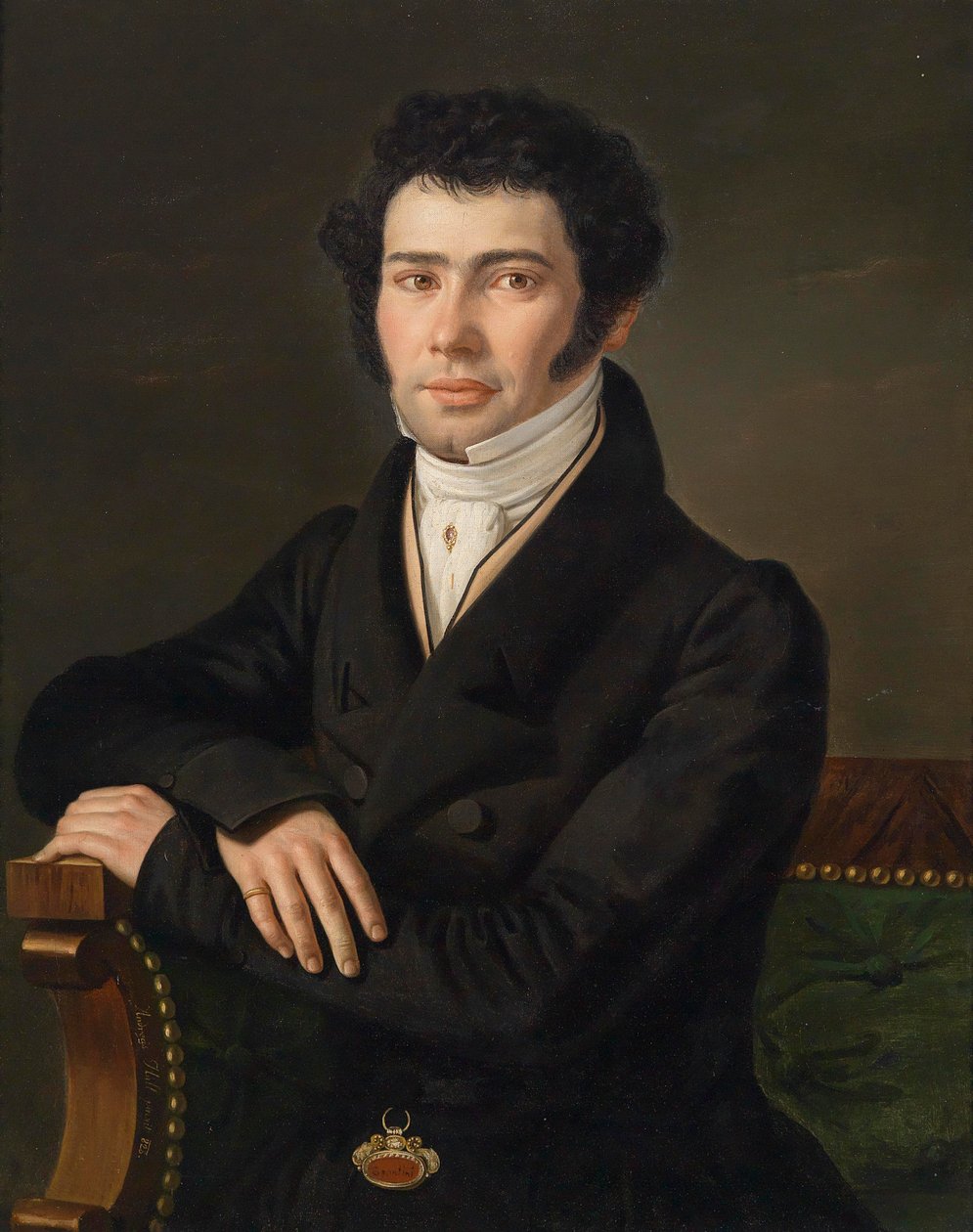 Porträtt av Gaspari Spontini (1774-1851), operakompositör och allmän musikchef i Berlin av Andreas Hall