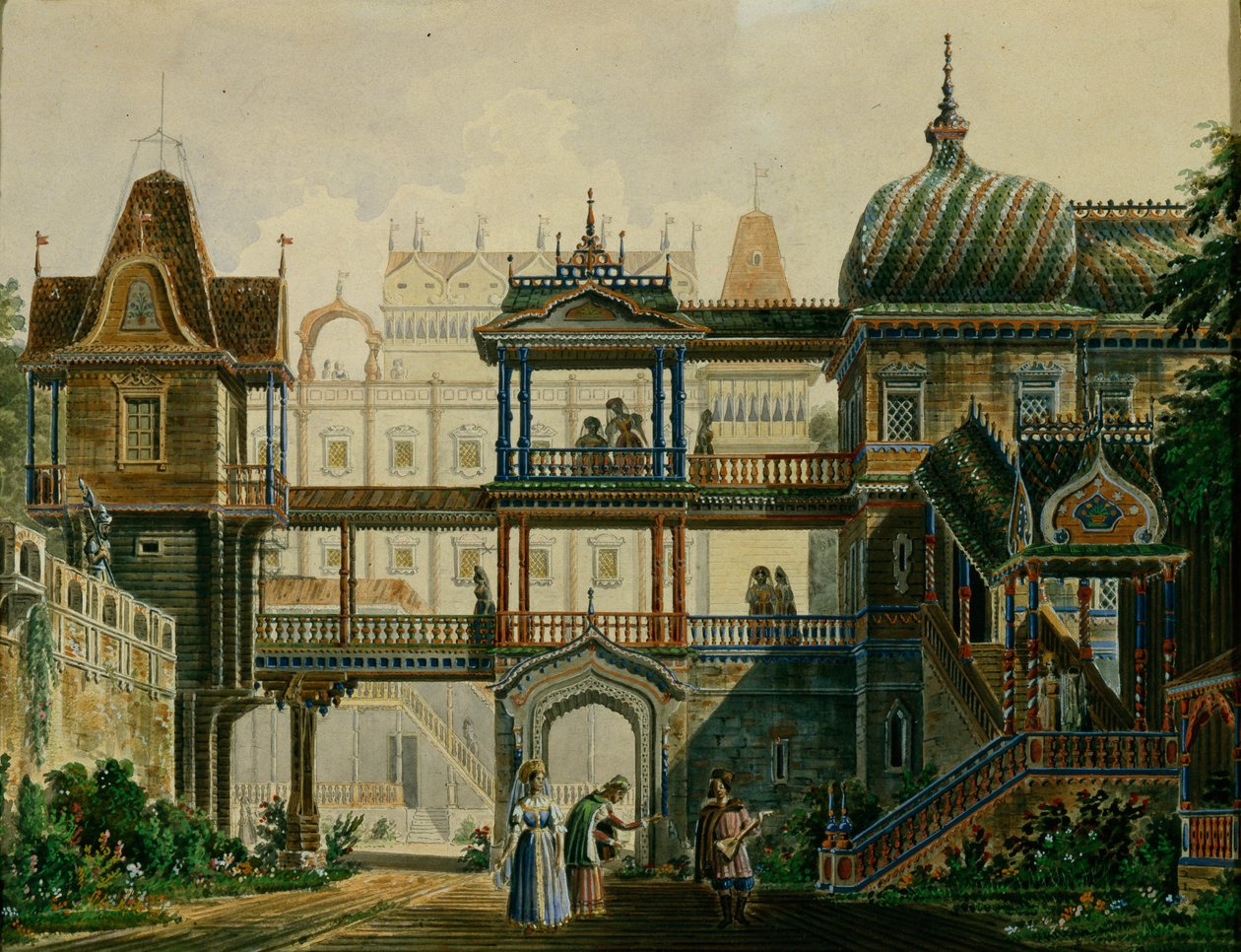 Scenografi för operan Askolds Grave av A. Verstovski, 1841 av Andreas Leonhard Roller