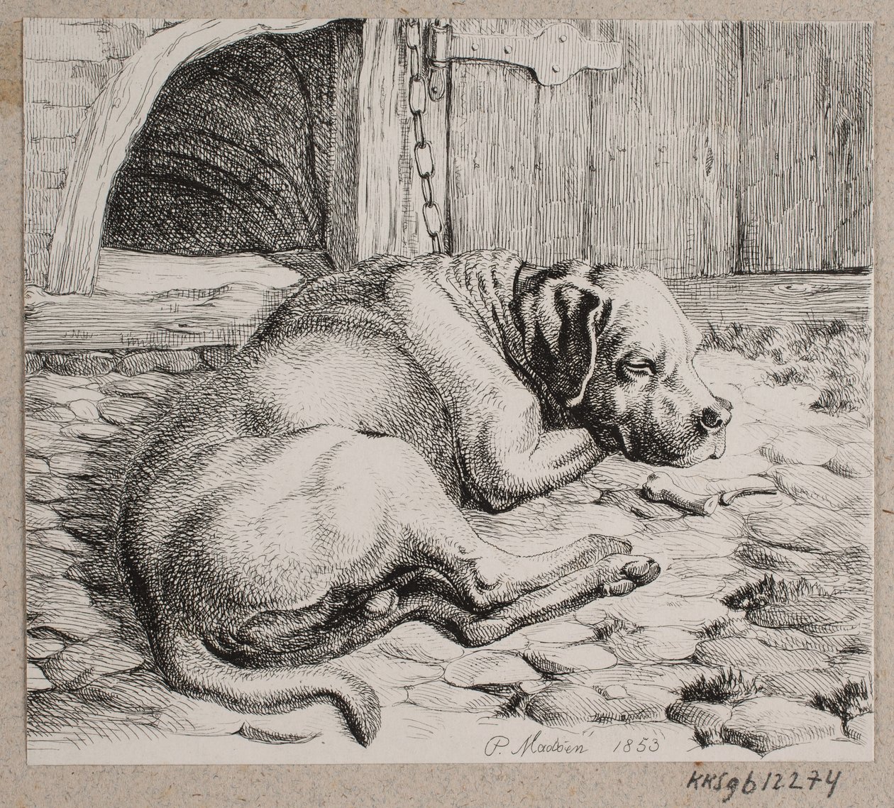 En sovande kedjehund av Andreas Peter Madsen