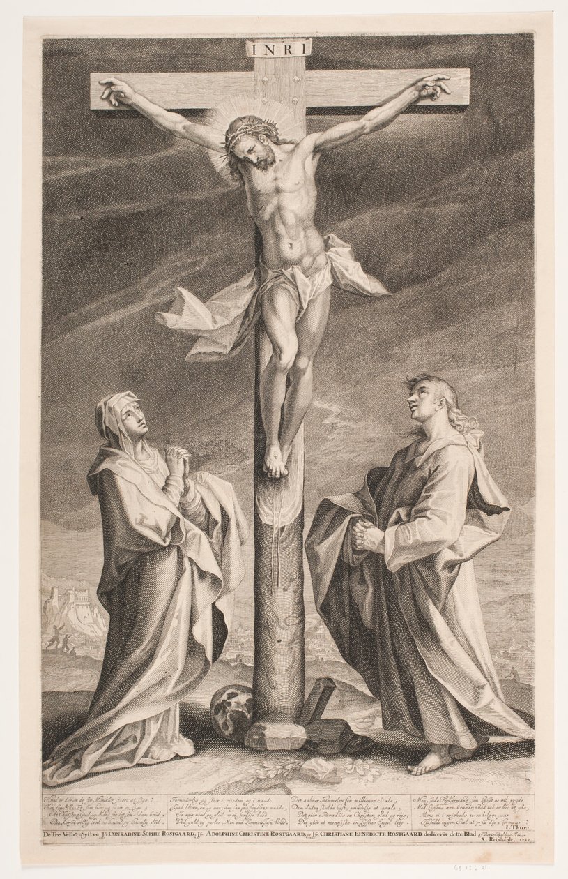 Kristus på korset mellan Maria och Johannes av Andreas Reinhardt