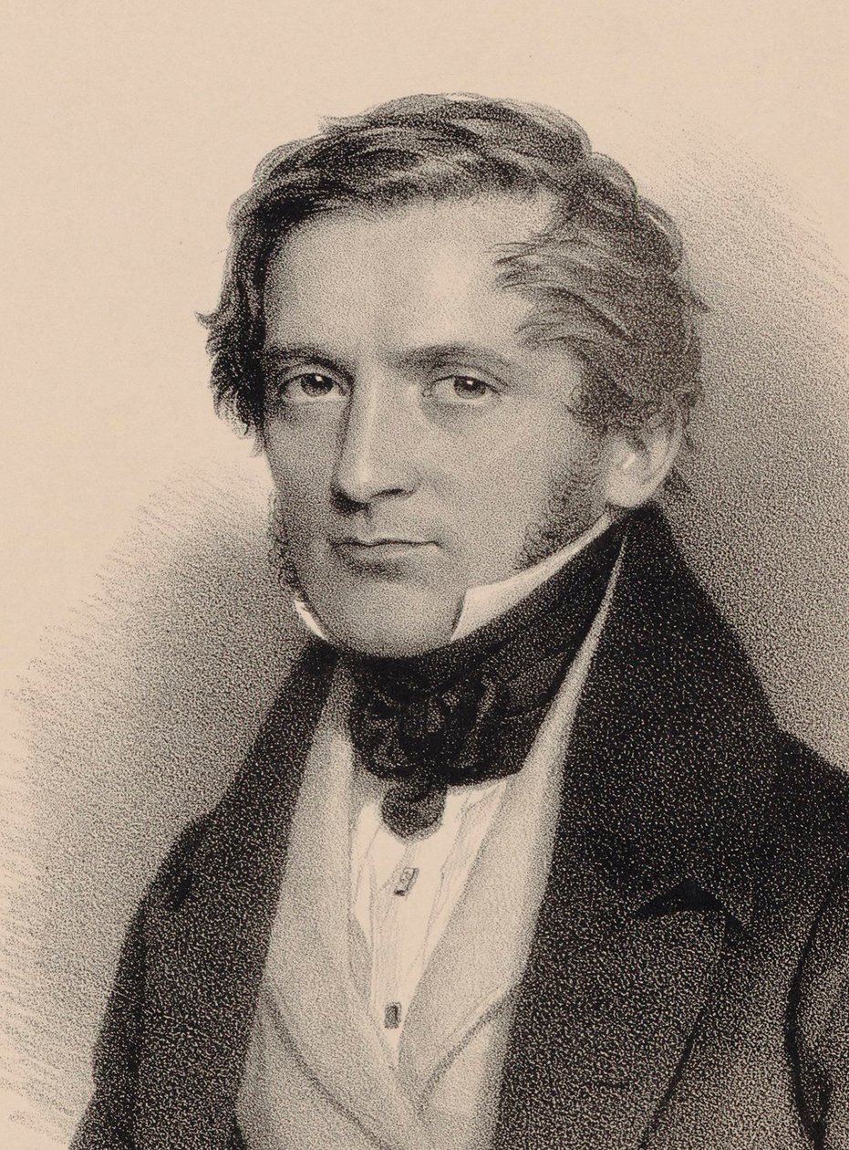 Porträtt av kompositören Franz Lachner 1803-1890, 1830. av Andreas Staub