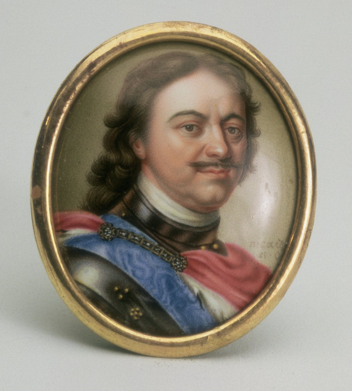 Porträtt av Peter I, ca 1720 (emalj på guld) av Andrei Grigorievich Ovsov