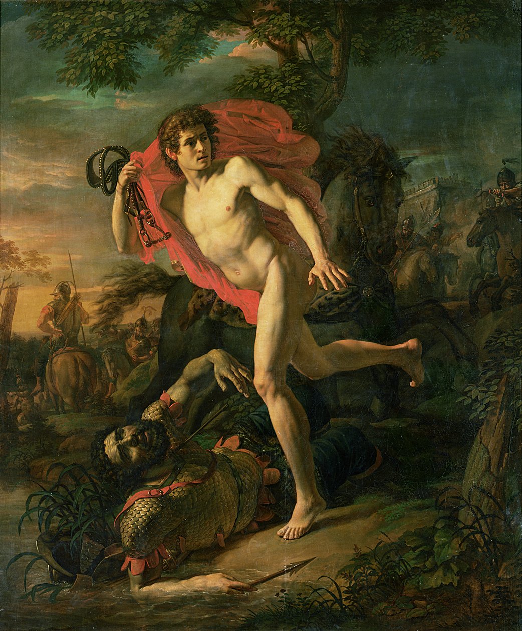Kiev Youths Act of Bravery under belägringen av Kiev av Pechenegerna 968, ca 1810 av Andrei Ivanov