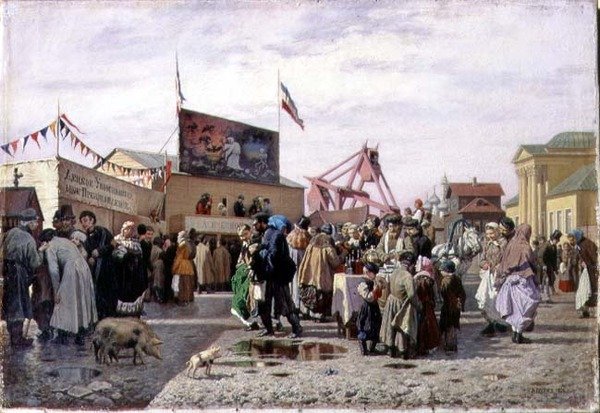 En mässa i Tula under Stilla veckan av Andrei Andreevich Popov