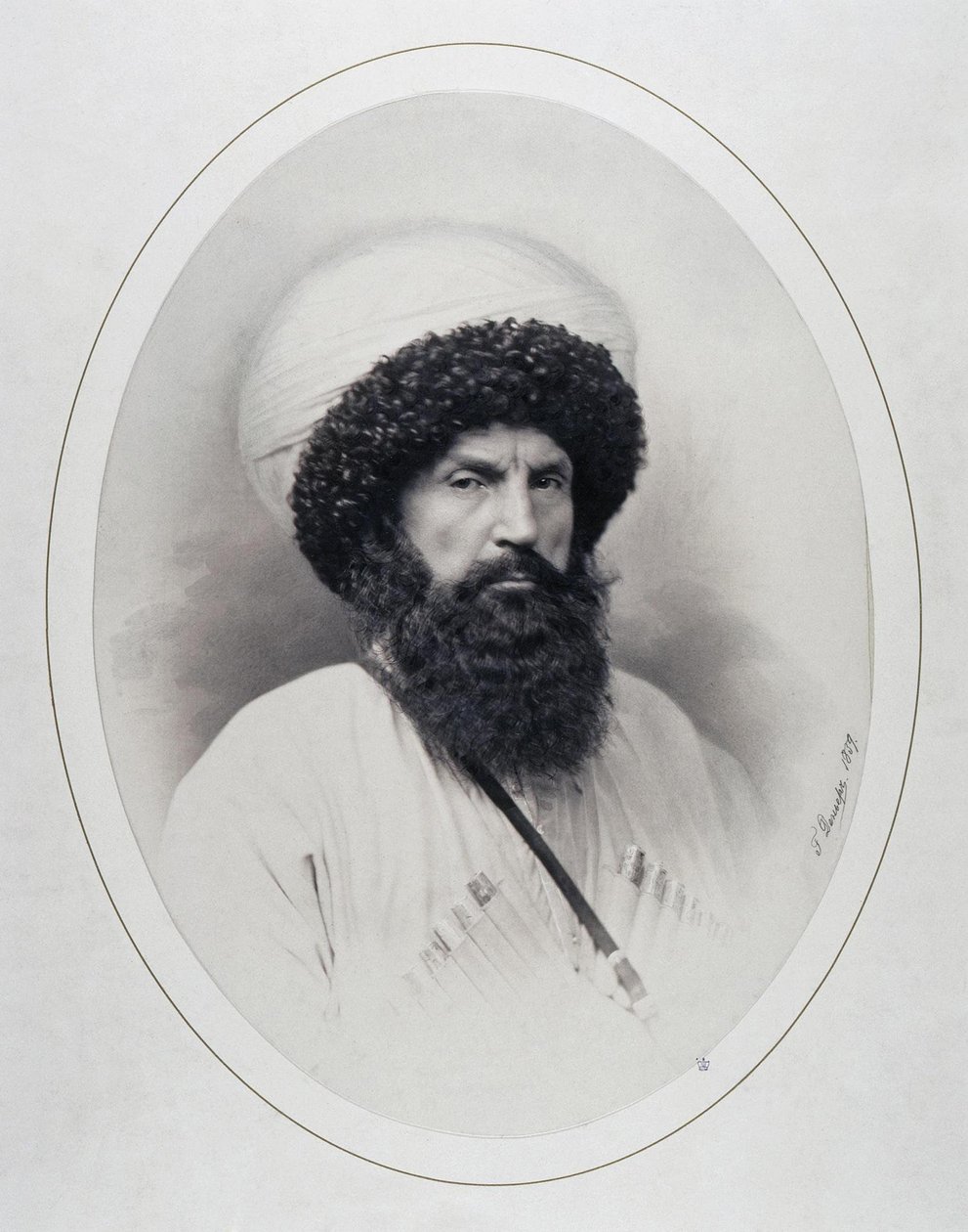 Porträtt av imamen Shamil 1797-1871, 1859 av Andrei Deniere