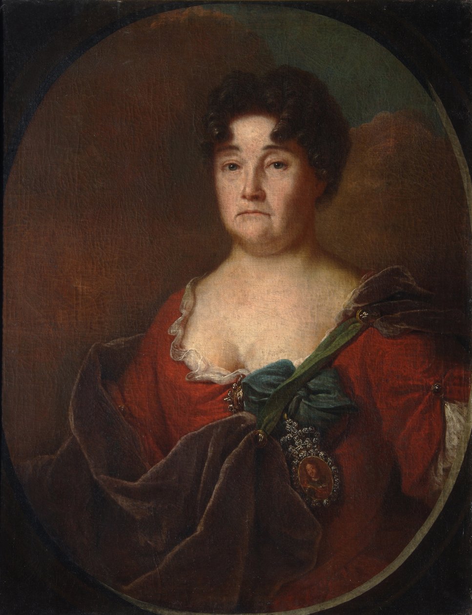 Porträtt av grevinnan Anastasia Petrovna Golitsyna 1665-1729, född Prozorovskaya, 1728 av Andrei Matveyevich Matveyev