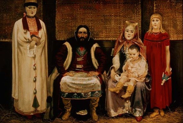 En köpman och hans familj på 1600-talet av Andrei Petrovich Ryabushkin