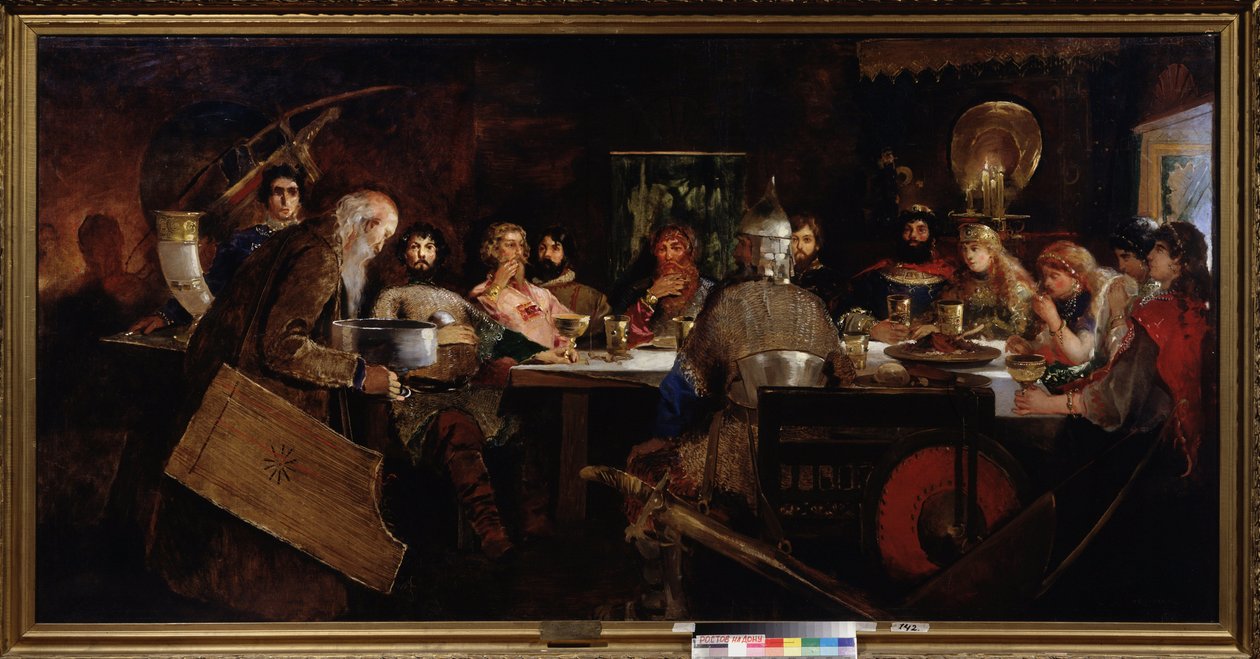 Bankett hos storhertigen Vladimir den store (Vladimir I även kallad Red Sun, 958-1015). Målning av Andrei Petrovich Ryabushkin (Riabutchkin) (1861-1904), olja på duk av Andrei Petrovich Ryabushkin