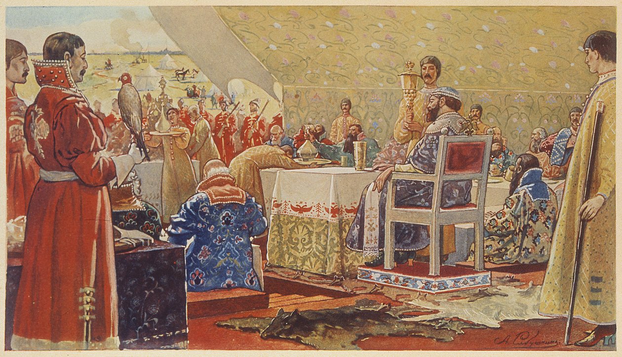 Tsar Alexis I Mikhailovichs högtid (sa den mycket fredliga tsaren av Andrei Petrovich Ryabushkin