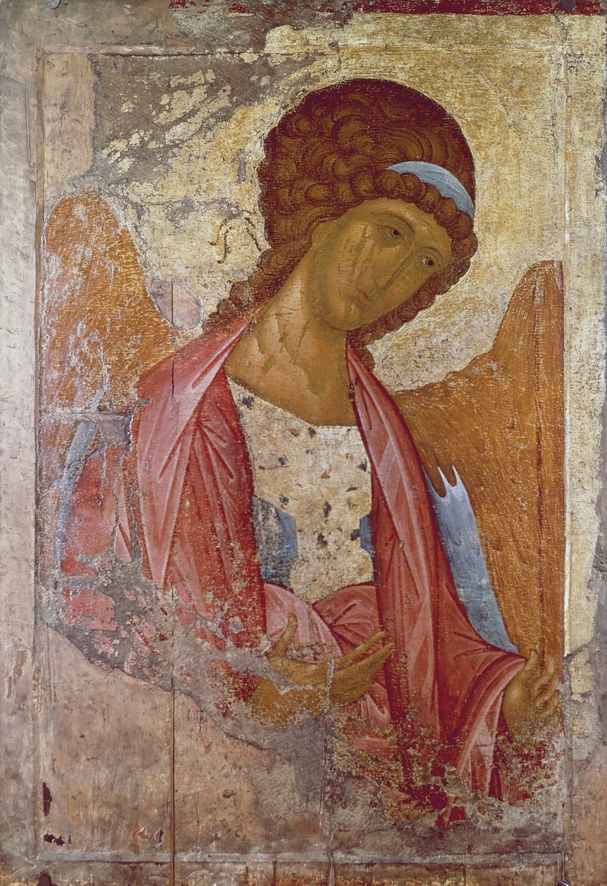 Ärkeängeln Mikael, av Andrei Rublev eller Andrej Rubljov (1360-1430), målad mellan 1410 och 1420, Ikon. av Andrei Rublev