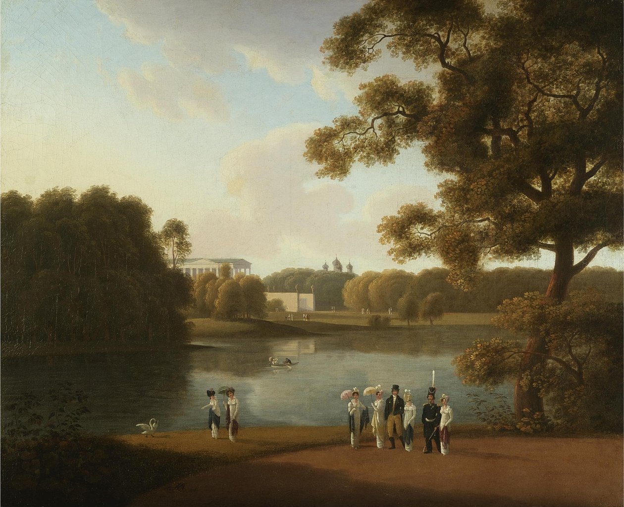 Utsikt över Cameron Gallery i Tsarskoye Selo, 1815 av Andrei Yefimovich Martynov