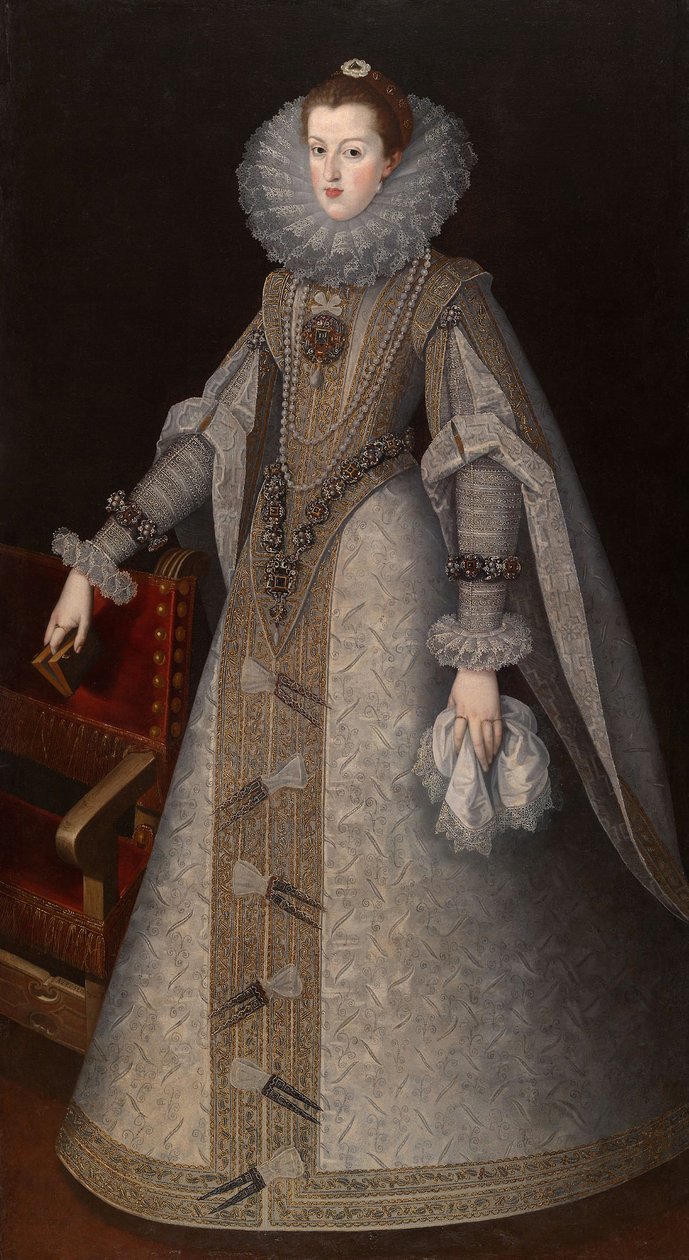 Margareta av Österrike, drottning av Spanien, ca 1610 (olja på duk) av Andres Lopez Polanco