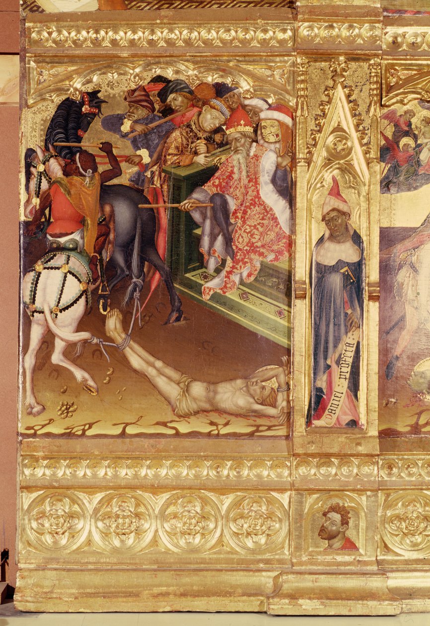 Altartavla av Sankt Georg, Valencia, ca 1420 (tempera och förgylld färg på furupanel) av Andres Marcal de Sas