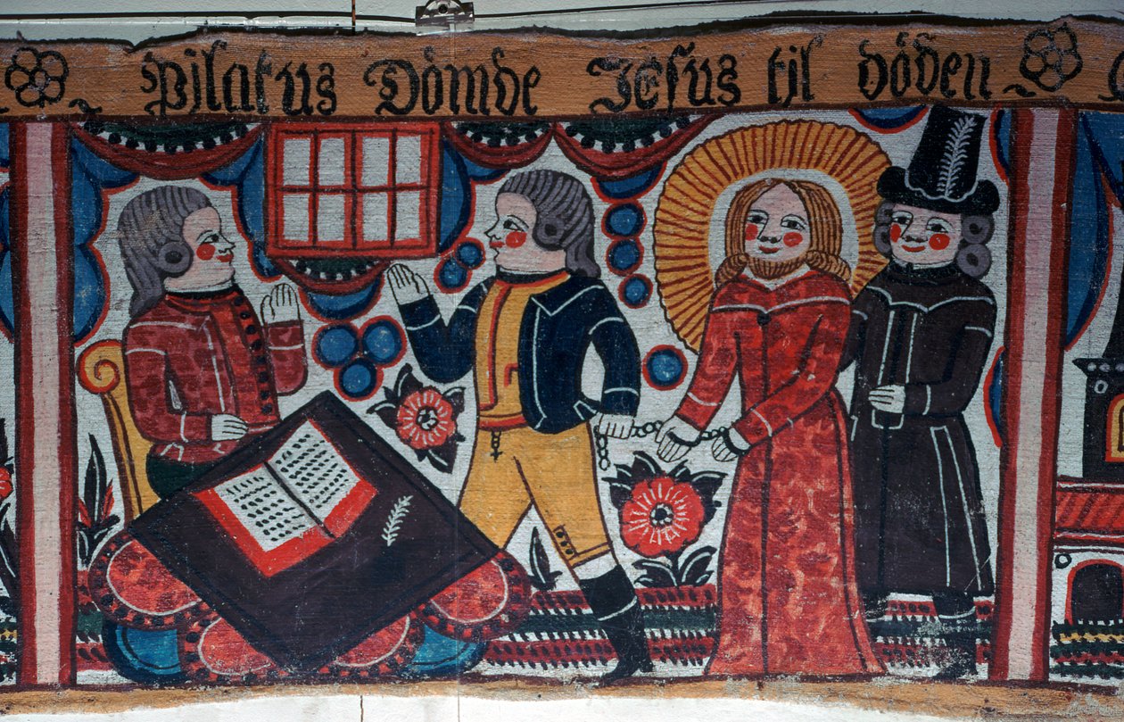 Skildring av Kristus före Pontius Pilatus från Sverige, 1800-talet av Andres Palsson