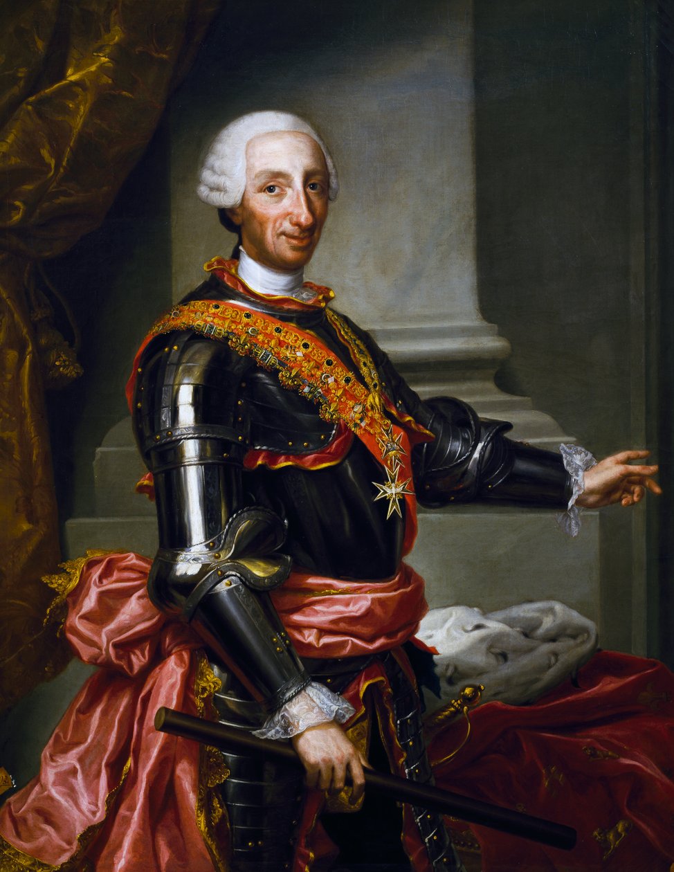 Porträtt av Karl III av Bourbon (olja på duk) av Andrés de la Calleja