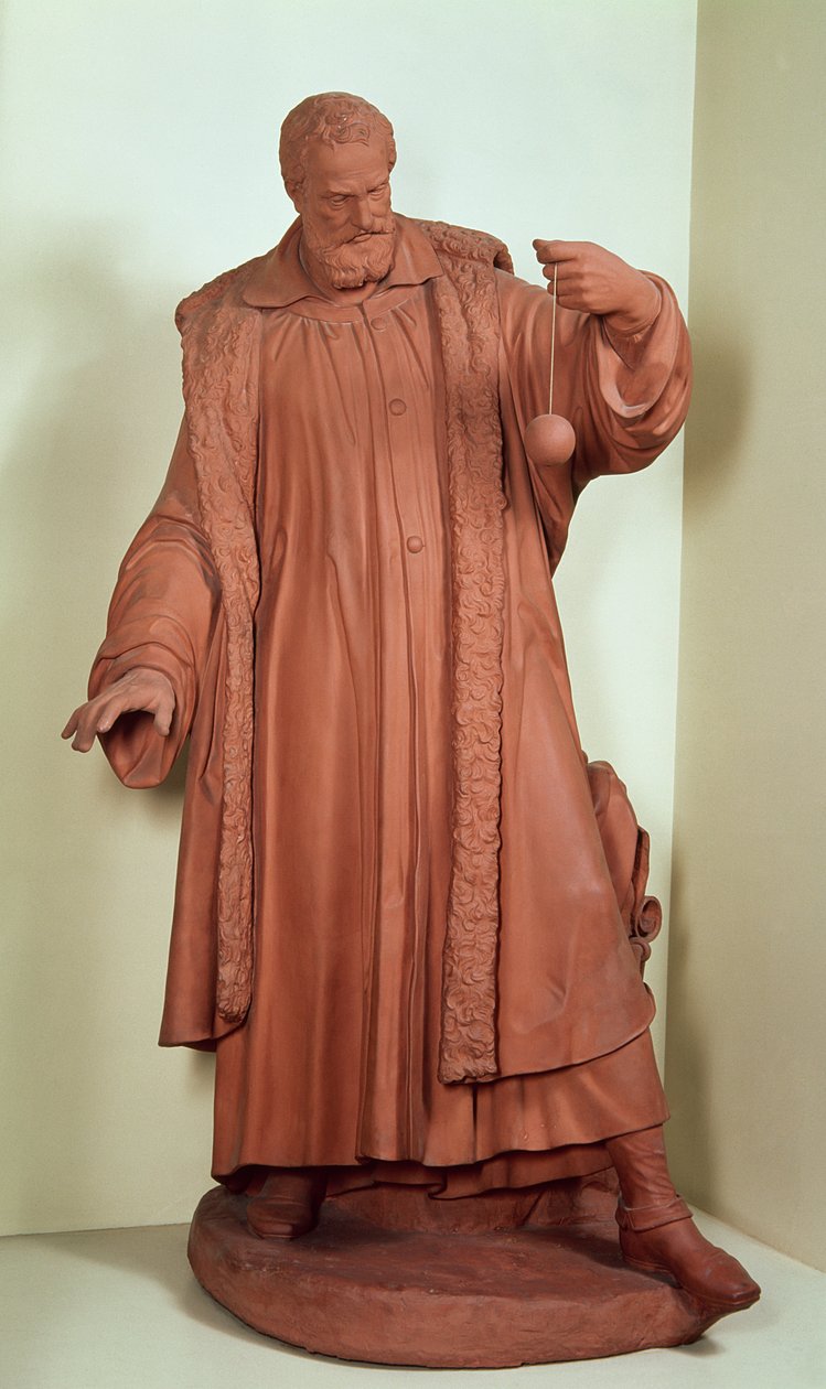 Galileo Galilei (1564-1642) c.1630 (terrakotta) av Andreus Boni