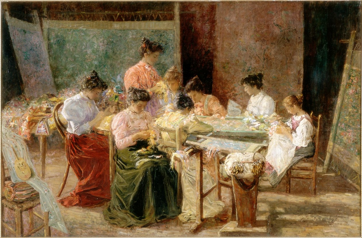 Venetianska broderimakare, ca 1905 av Andrew Colley