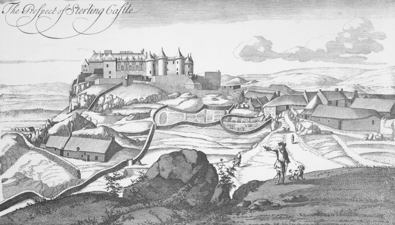 The Prospect of Sterling Castle, publicerad i "Theatrum Scotiae" av John Sleazer av Andrew Johnston