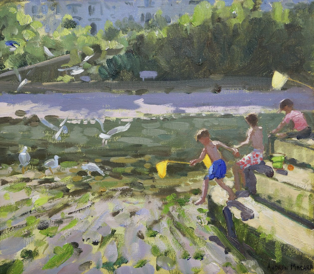 Kids and Seagulls,Looe,2013, av Andrew Macara