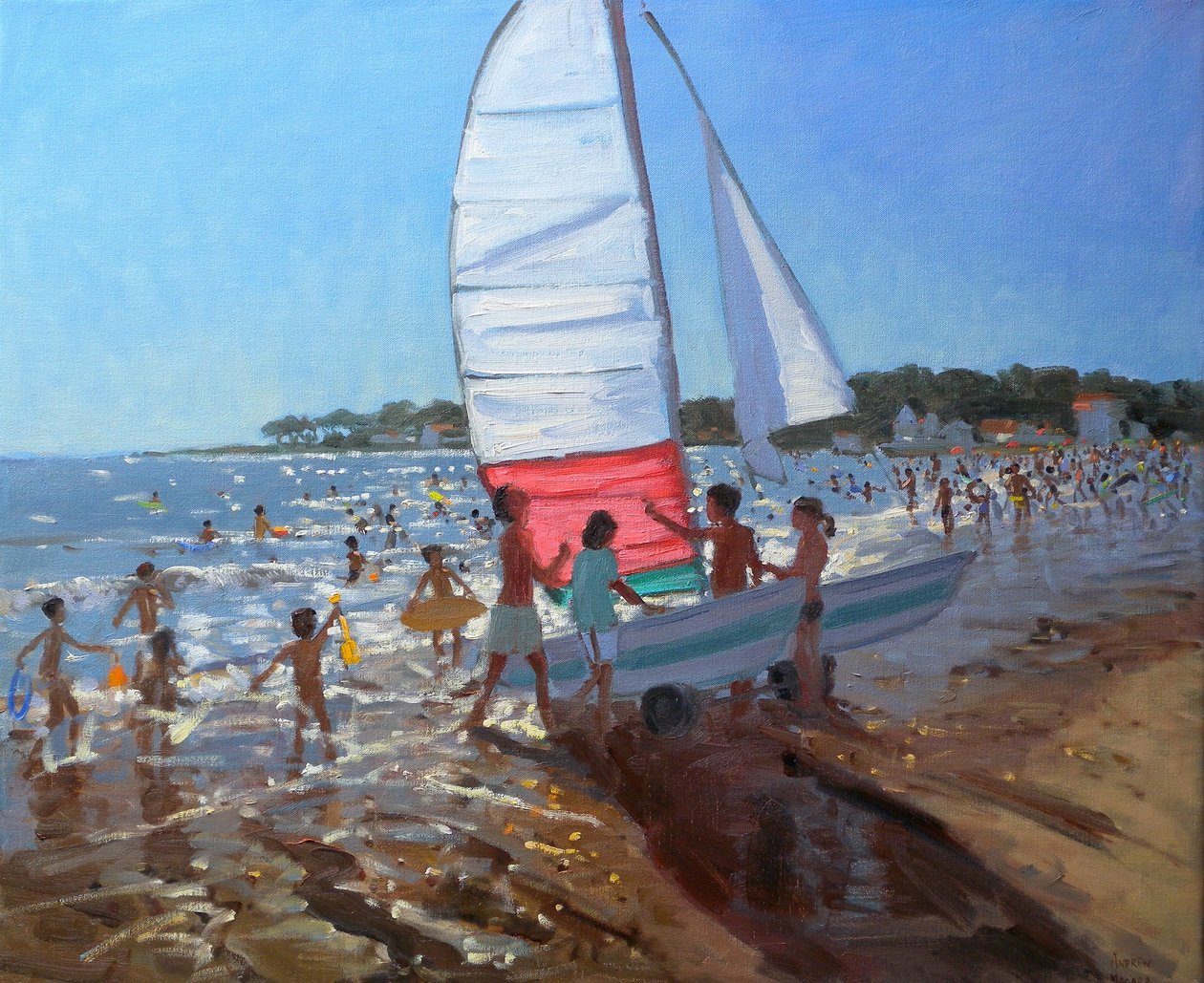 Segelbåt, Palais Sur Mer, 2008 (olja på duk) av Andrew Macara