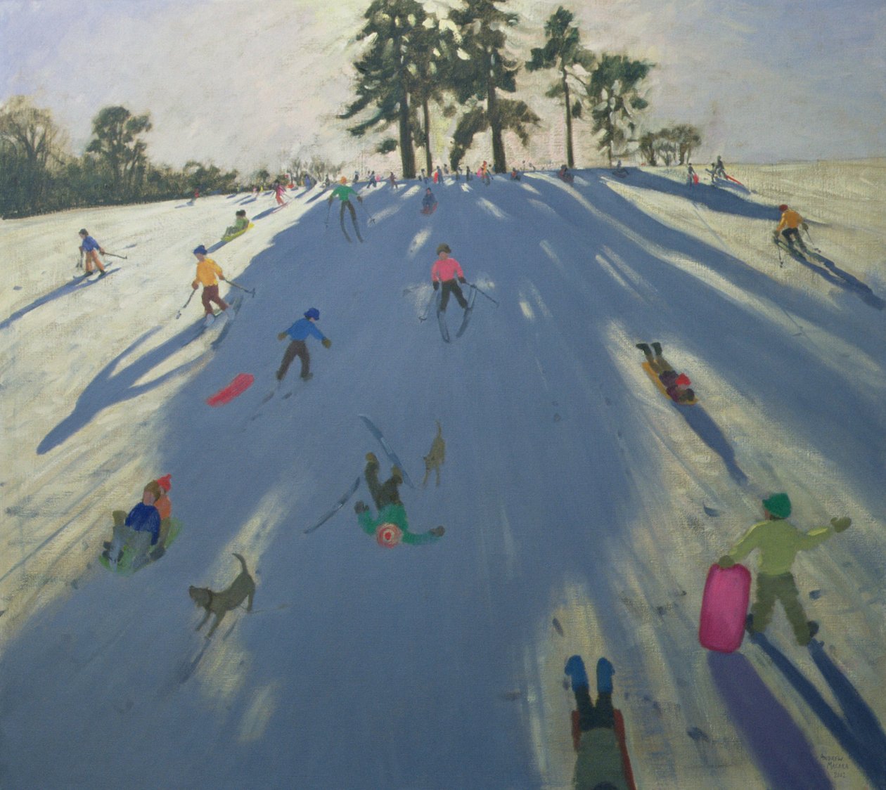 Skidåkning, Calke Abbey, Derby av Andrew Macara