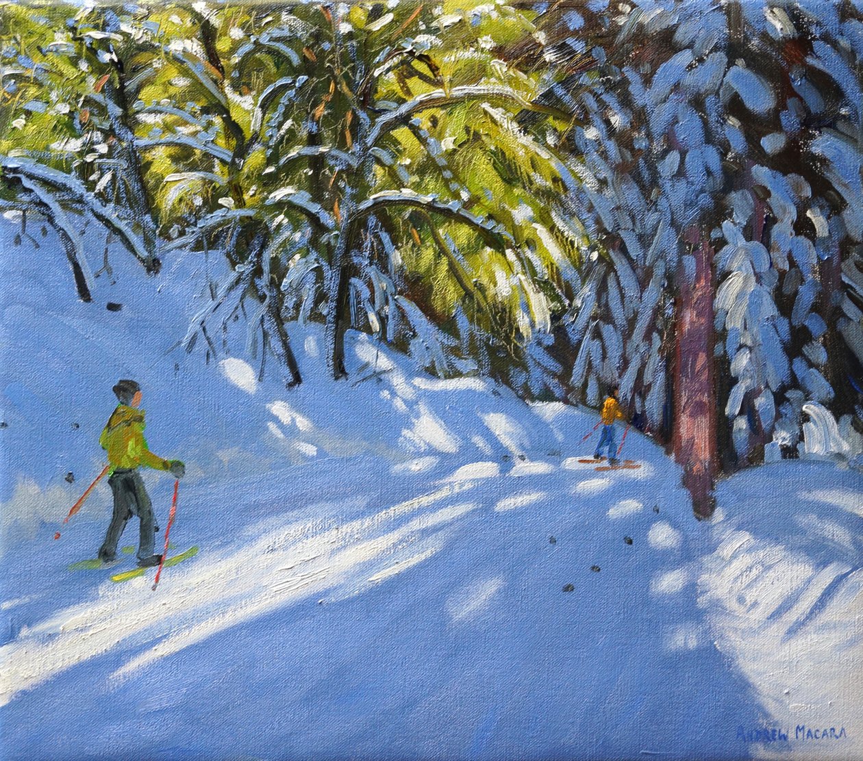 Skidåkning genom skogen, La Clusaz, 2012 av Andrew Macara