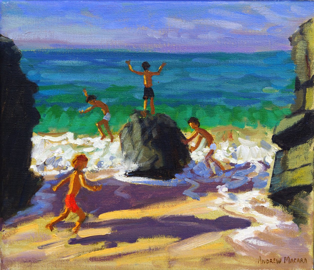 Klätterstenar,Porthmeor beach,St Ives, 2013, av Andrew Macara