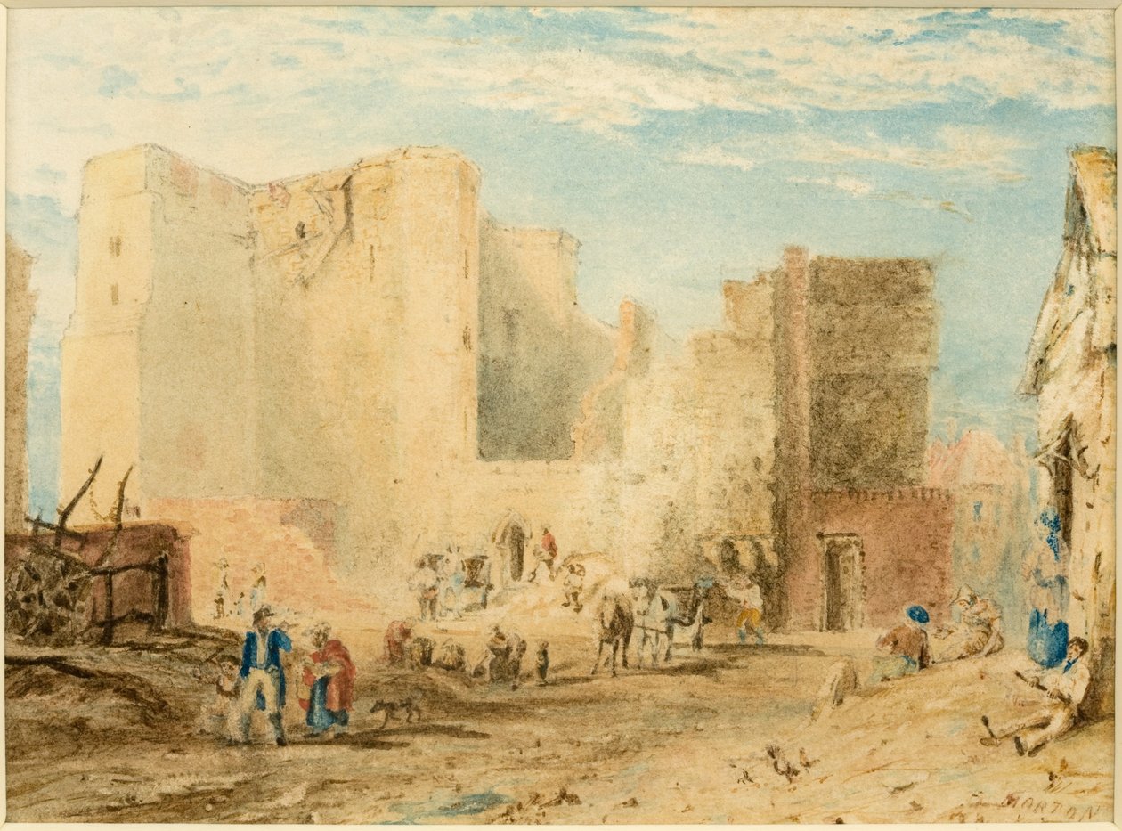 The Demolition of the New Gate, Newcastle upon Tyne 1823 (bläck) av Andrew Morton