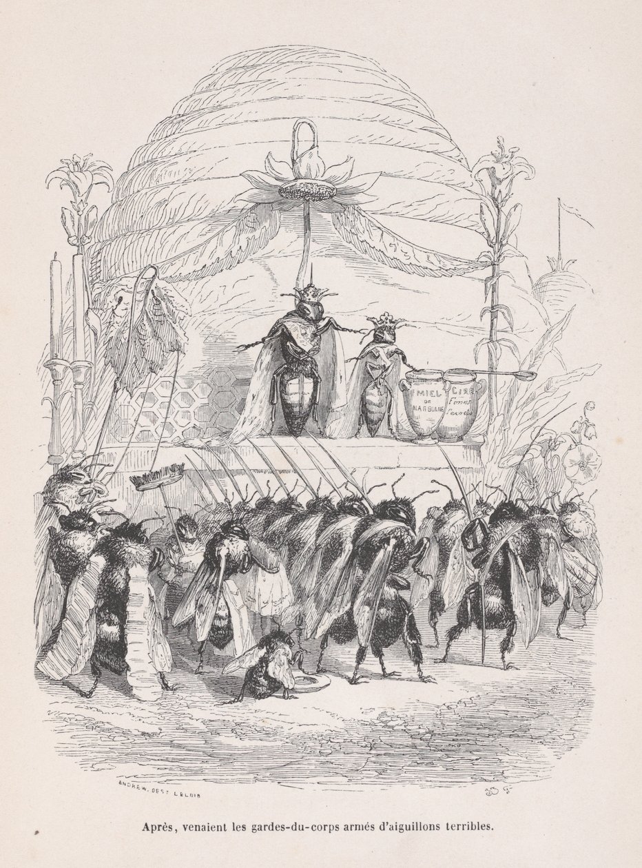 Efter, in kom kroppen av vakter beväpnade med fruktansvärda stick från Scener från P..., ca. 1837-47. av Andrew Best Leloir