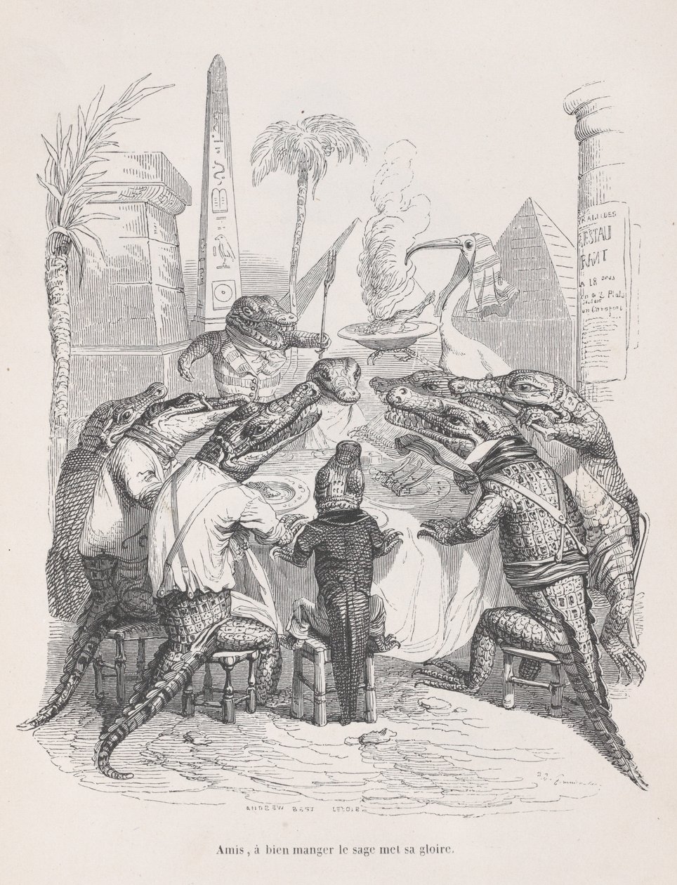 Vänner, den vise lägger sin ära i att äta gott från Scener från Privaten ..., ca. 1837-47. av Andrew Best Leloir