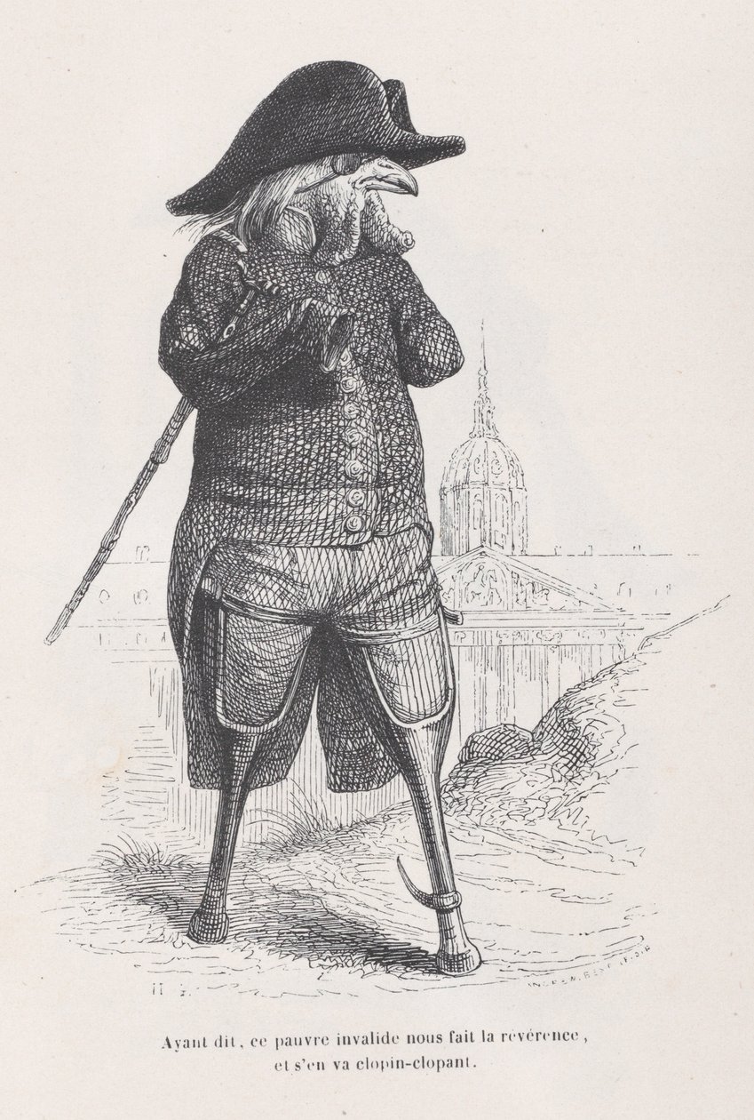 Med det sagt, den här stackars invaliden ger oss en snålhet, och hoppar iväg från S..., ca. 1837-47. av Andrew Best Leloir