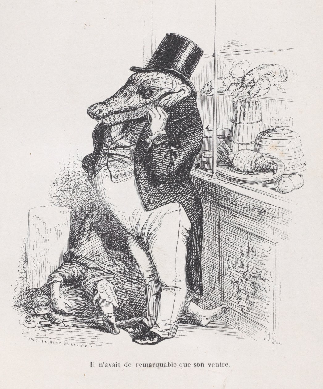 Endast hans mage var anmärkningsvärd från scener från Animas privata och offentliga liv..., ca. 1837-47. av Andrew Best Leloir