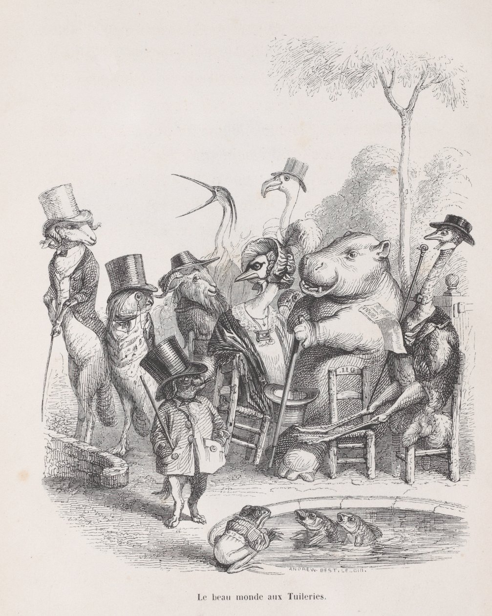 Tuileriernas vackra värld från scener ur det privata och offentliga livet i..., ca. 1837-47. av Andrew Best Leloir