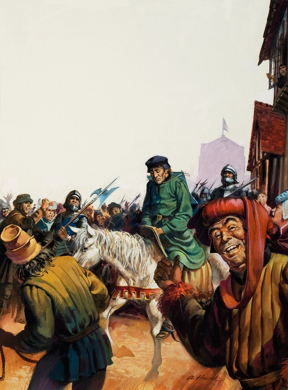 Kung Henrik VI på väg till Towern (gouache på papper) av Andrew Howat
