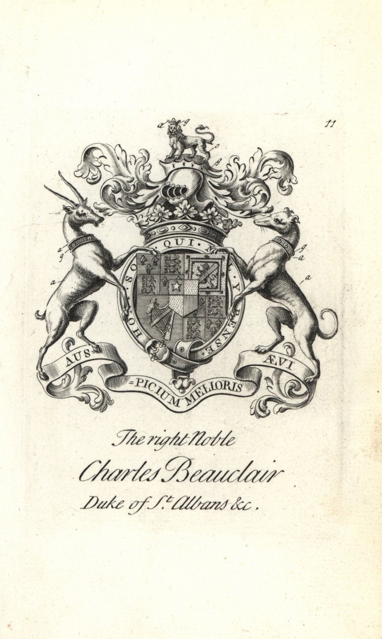 Vapensköld och vapen av den högra adelige Charles Beauclerk av Andrew Johnston