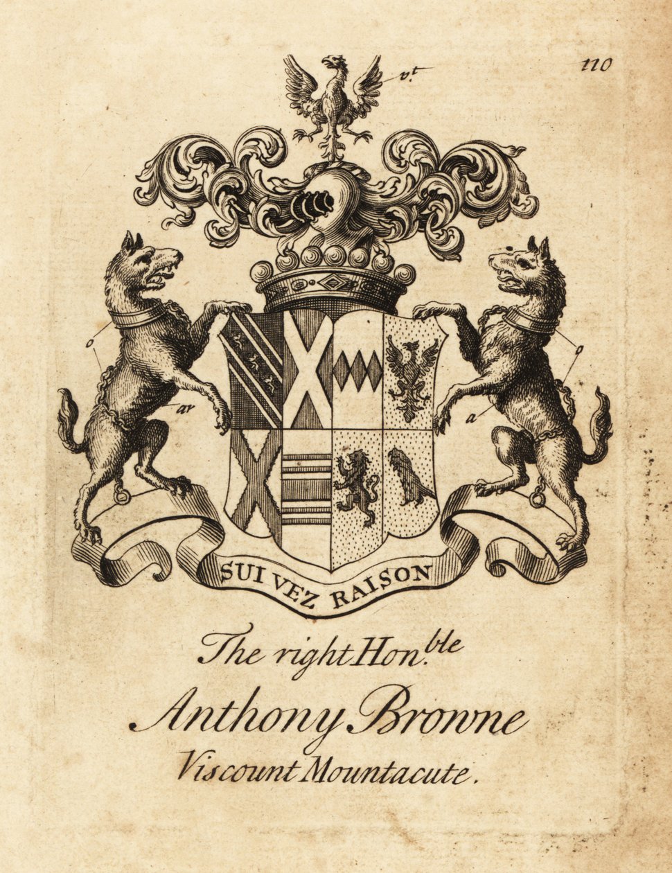 Vapensköld av högern Anthony Browne, Viscount Mountacute eller Viscount Montagu av Andrew Johnston