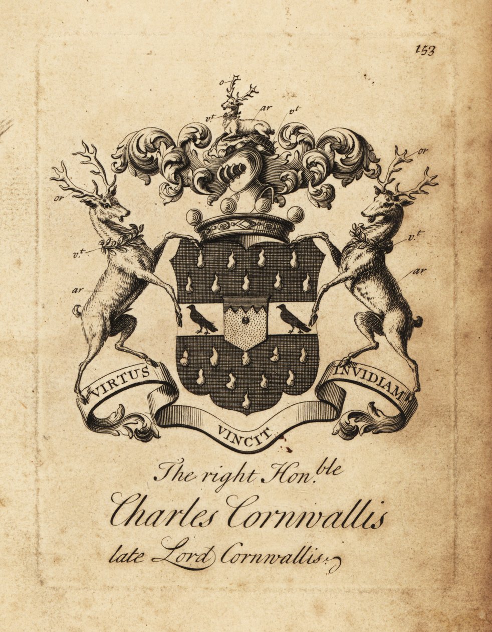Vapensköld av den högra ärade Charles Cornwallis, Lord Cornwallis, 4:e baron Cornwallis av Andrew Johnston