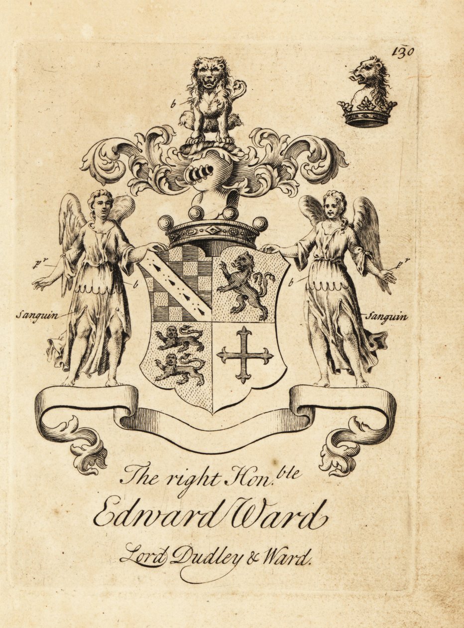 Vapensköld av höger hedervärda Edward Ward, 9th Baron Dudley, 4th Baron Ward av Andrew Johnston